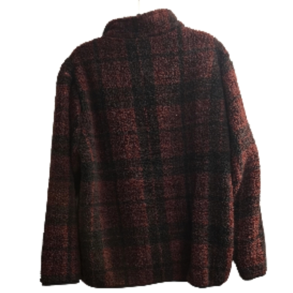 Eddie Bauer Women's Plaid Jacket in Burgundy and Black.XL - Picture 3 of 9